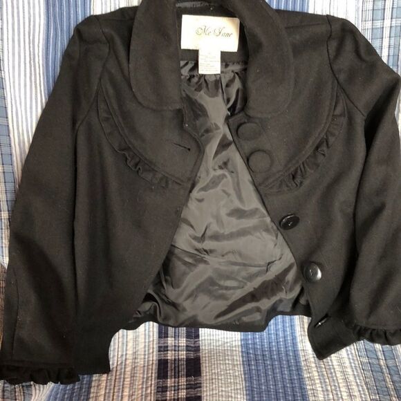 BIG Girls size Small black Me Jane wool pea coat - Picture 1 of 7